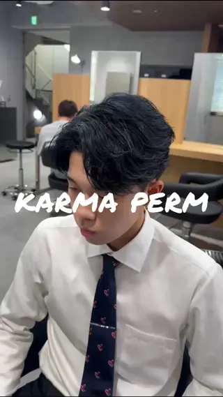 パーマ ヘアアレンジ メンズ Ryo横浜韓国ヘア/ ハイトーン/縮毛矯正のヘアスタイル