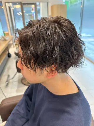 ミディアム パーマ メンズ 💈メンズ特化 美容師サキ💈のヘアスタイル