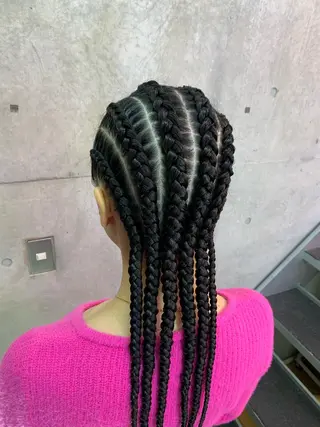 ロング ヘアアレンジ HARURU🪮✨ ブレイズ海外ヘアのヘアスタイル