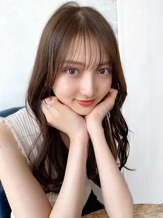 セミロング カラー 顔周り/くびれヘア 韓国ヘア💕風間るなのヘアスタイル