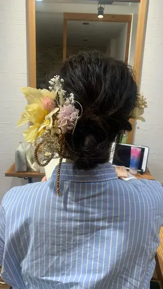 ヘアアレンジ ショート🌼パーマ 本間正子のヘアスタイル