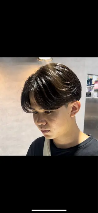 ショート カラー パーマ メンズ センターパート マスターかずまのヘアスタイル