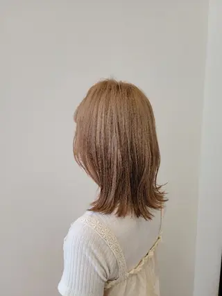 セミロング カラー 中川 秀明のヘアスタイル
