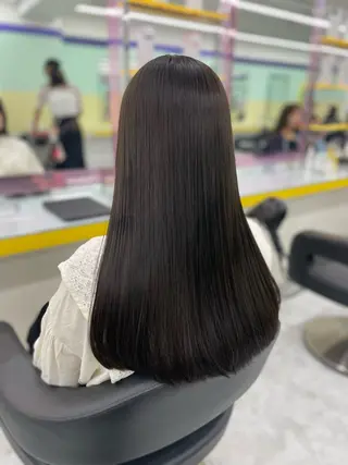 ロング カラー ヘアアレンジ ☁️縮毛矯正✖️ 透明感☁️りくのヘアスタイル