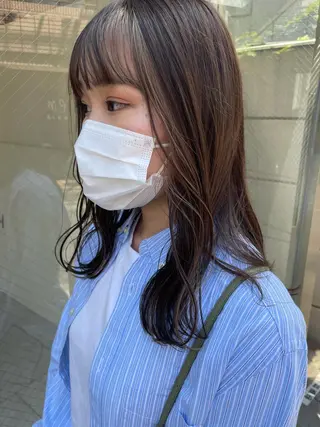 セミロング カラー ヘアアレンジ satsuki 暖色・ブラウンカラーのヘアスタイル