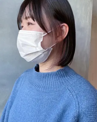 ショート 美髪矯正/艶カラー ボブ/栄/鐘ヶ江純也のヘアスタイル