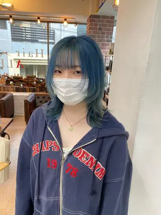 ショート カラー レイヤーウルフ エクステ磯部のヘアスタイル