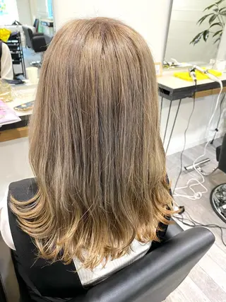 セミロング カラー unpeu hair  二条所属・先着1名様限定 カット無料のヘアスタイル