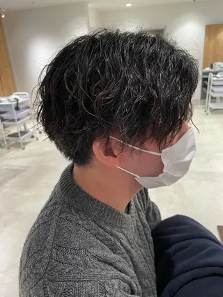 ショート カラー パーマ ヘアアレンジ メンズ パーソナルカラー合わ せたカラー🤍なつみのヘアスタイル
