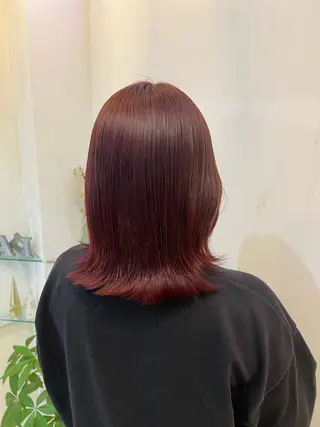 ミディアム カラー ブリーチしない暖色 カラー🥀杉 優菜のヘアスタイル