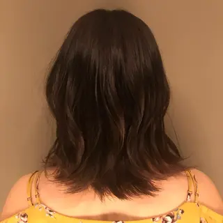 ミディアム カラー ボブ/透明感カラー 岸本涼奈のヘアスタイル