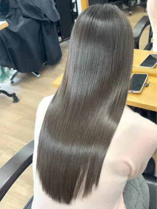 ロング カラー 透明感×髪質改善🧸 韓国ヘア　武田涼のヘアスタイル