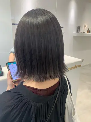 ミディアム カラー ぱつっとボブ/ 小野あかねのその他イメージ