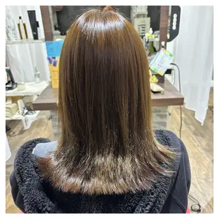 ミディアム カラー TJ天気予報 しばた ゆらのヘアスタイル