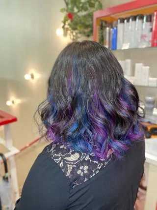 ミディアム ゆぴ☾‪/推しカラー /ハイトーンのヘアスタイル