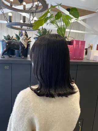 セミロング パーマ 柴田 枝利子のヘアスタイル