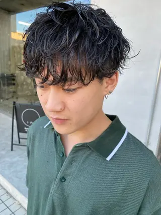 ショート パーマ メンズ 藤野 けいごのヘアスタイル