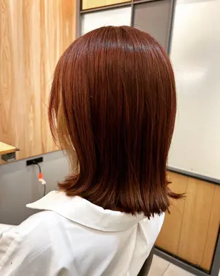 ミディアム カラー GO TODAY SHAiRE SALON  神戸三宮店所属・ナチュラル艶々縮毛 矯正シェアサロンのヘアスタイル