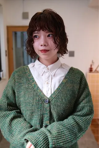 ショート パーマ sakura🌸 レイヤー/韓国ヘアのヘアスタイル