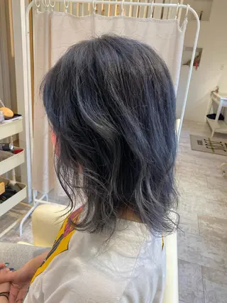 ミディアム カラー ブリーチなしWカラー /酸性ストレート河本のヘアスタイル