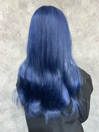 ロング カラー ヘアアレンジ 寒色アイドルカラー JUNOチナツのヘアスタイル