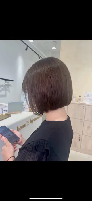 ショート カラー ボブ/美髪矯正 /佐藤　奈巳のヘアスタイル