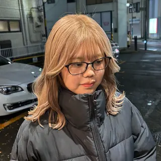 セミロング 🎀ハイトーン/ 艶カラー/夕月🎀のヘアスタイル