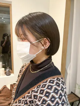 ショート カラー ミディアムパーマ /癖毛パーマのヘアスタイル