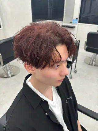 ミディアム カラー メンズ 岩井 虎大郎のヘアスタイル