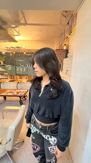 セミロング カラー ウルフレイヤー エクステ/kokiのヘアスタイル