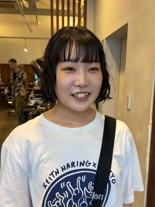 ミディアム MOK大阪梅田店 Asahiのヘアスタイル