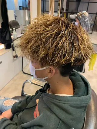 ショート メンズ メンズパーマ/難波/ 心斎橋　室園亮佑のヘアスタイル