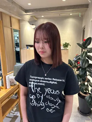 ミディアム カラー りあの🎀 /暖色カラー🍒のヘアスタイル