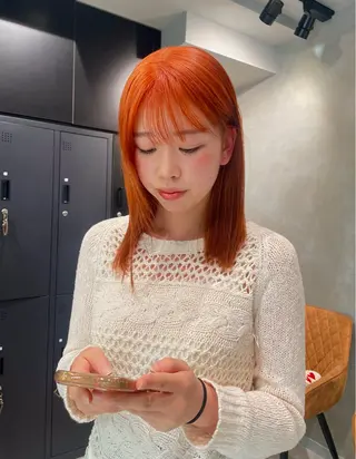 ミディアム カラー 暖色レイヤー 🥀REIRIのヘアスタイル