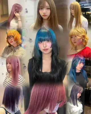 ミディアム カラー 岡山ハイトーン・ ルーツカラー/こもものヘアスタイル