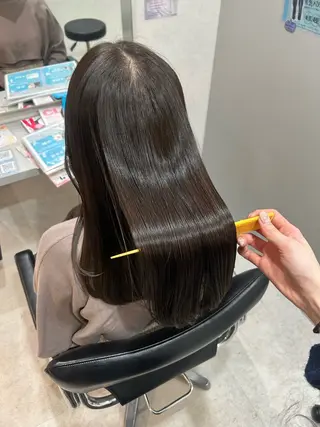 セミロング カラー 柔らかい縮毛矯正/ ボブ/北林のヘアスタイル