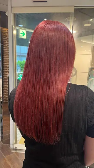 ロング カラー ボブ/暖色カラー コウボヒカルのヘアスタイル