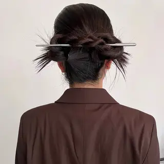 ロング ヘアアレンジ レイヤー/ベージュ mikuのヘアスタイル