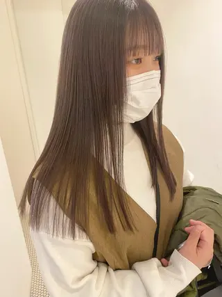 セミロング カラー ヘアアレンジ みやけ ひなのヘアスタイル