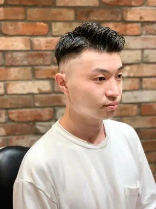ショート パーマ メンズ HIROGINZAプレミアムバーバー赤坂店所属・田中 千恩のヘアスタイル