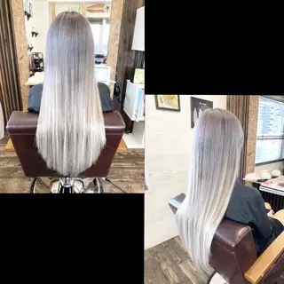 ロング カラー ✯カラー&編み込み エクステ✯池田智博✯のヘアスタイル