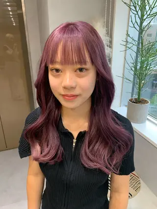 ロング カラー amu/ブリーチなし ダブルカラーのヘアスタイル