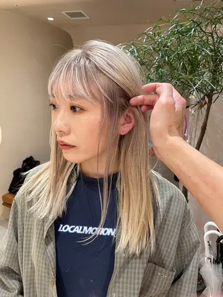 ロング カラー パーマ ヘアアレンジ メンズ キッズ ネイル マツエク・マツパ アイブロウ ゆうか/ カットモデル募集のヘアスタイル