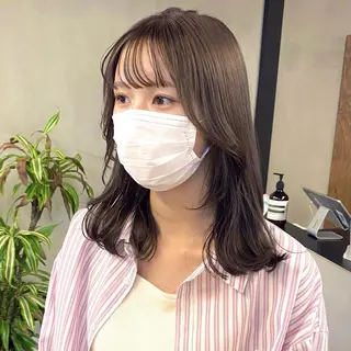 セミロング カラー パーマ ヘアアレンジ メンズ キッズ ネイル マツエク・マツパ EMANON梅田店所属・前川 朋香のヘアスタイル