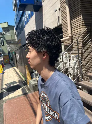 ショート パーマ メンズカット メンズパーマヤマザキのヘアスタイル