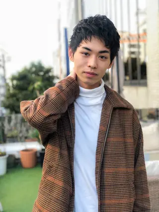 ショート カラー パーマ ヘアアレンジ メンズ VIVIE【ヴィヴィ】所属・髪質改善/韓国風 レイヤー/田村祐樹のヘアスタイル