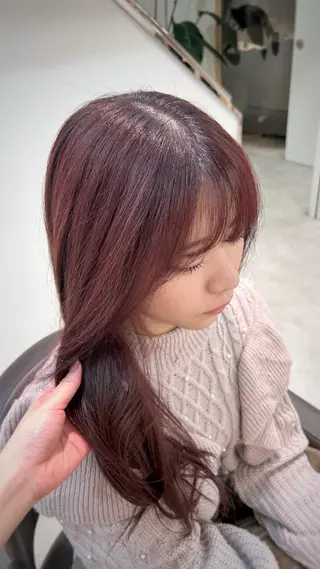 ロング カラー 縮毛矯正/ブリーチ 無しWカラーのヘアスタイル