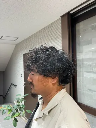 パーマ メンズ 暖色カラー/ メンズパーマつばきのヘアスタイル