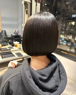 ミディアム カラー 透明感カラー/ボブ /佐藤伶のヘアスタイル