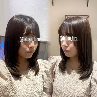 セミロング 艶髪/艶カラー/縮毛 / タキダのヘアスタイル